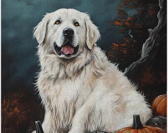 TYmall 1000 Piece Jigsaw Puzzle - Great Pyrenees Dog Art, 19.7x29.5 Inches, Wooden Pieces
