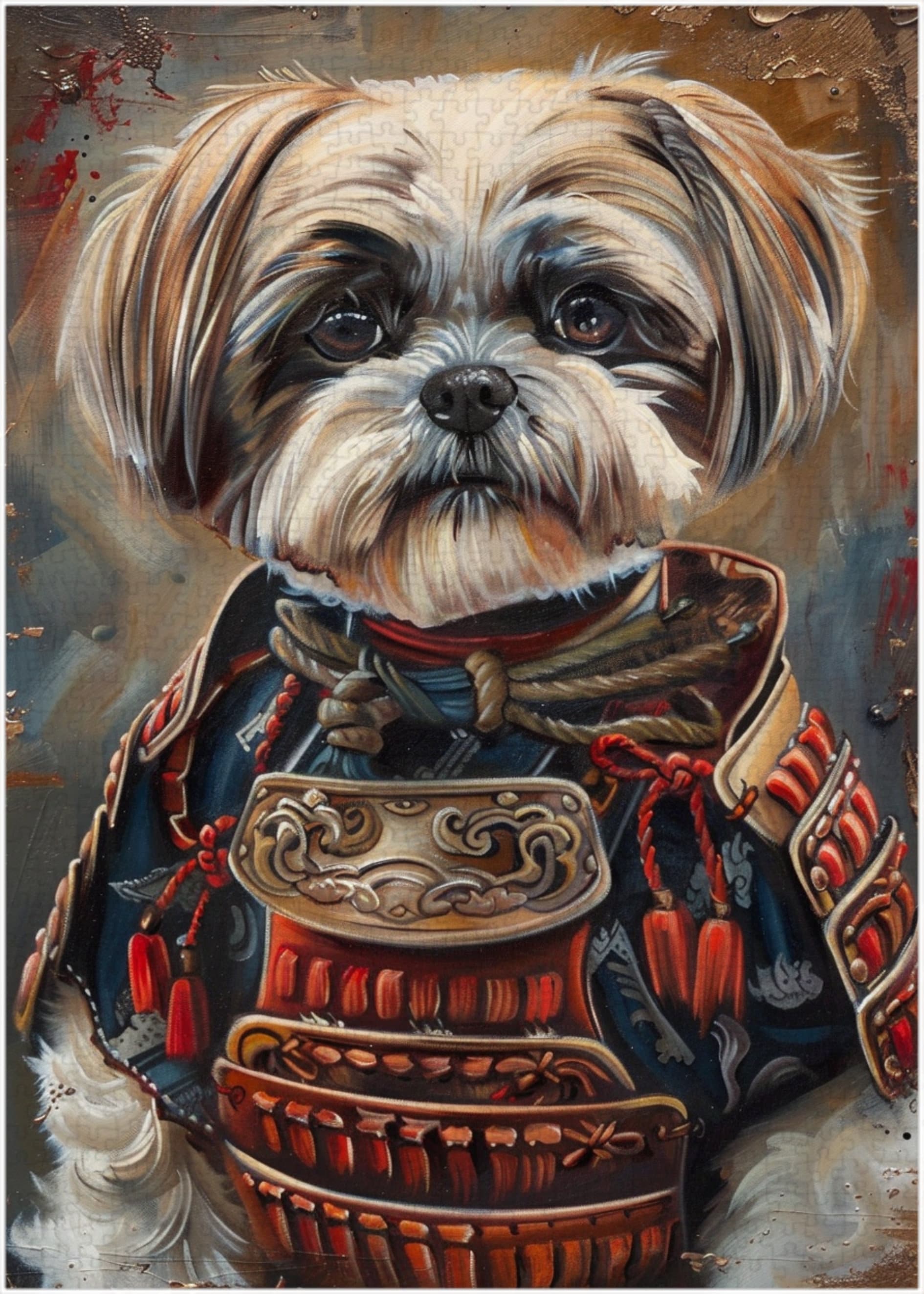 Samurai Shih Tzu Jigsaw Puzzle 300/500/1000 Piece - Japanese