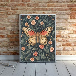 Quebra-cabeça de borboleta William Morris: padrão floral vintage