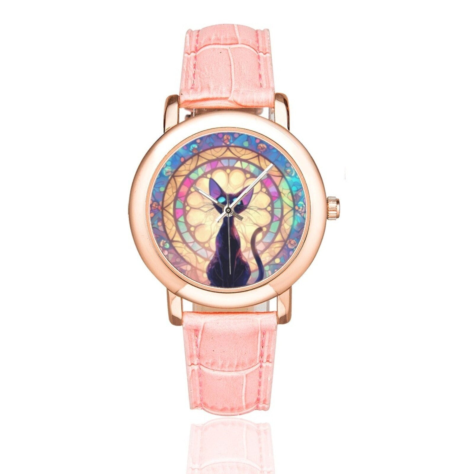 Sweetheart Cat Face Women\'s Watch in Black and Rose Gold il_fullxfull.7827129262_t5oy.jpg main image 2
