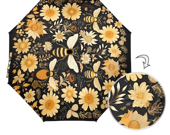 The Bloom of Bee Folding Umbrella - Auto Open & Both Sides Printed