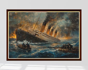 Framed Original 1912 Titanic Sinking Newspaper 18.5