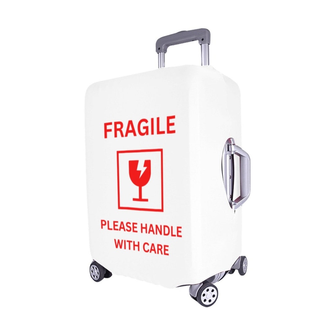 Fragile Please Handle With Care Luggage Cover White Edition Etsy