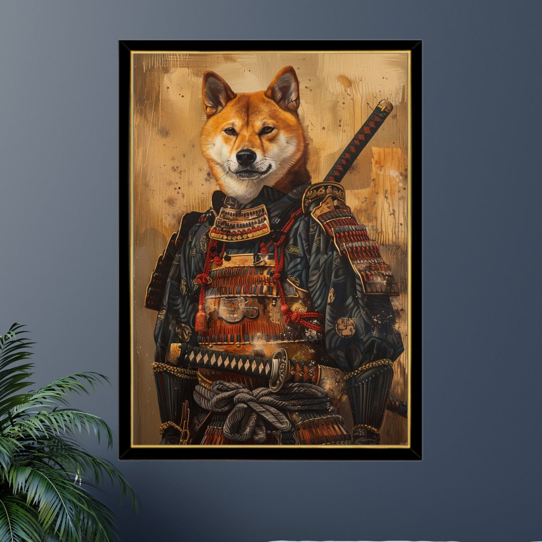 Samurai Shiba Inu Jigsaw Puzzle: Japanese Warrior Pet Portrait