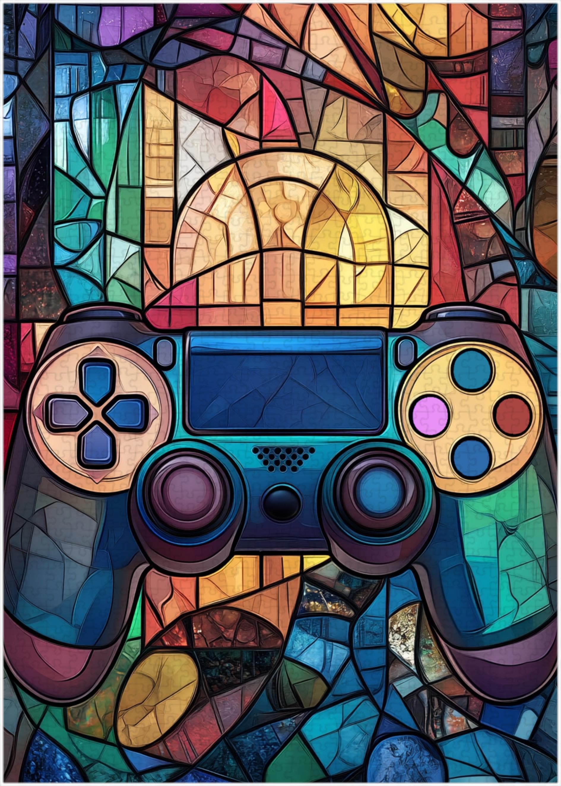 Stained Glass Game Console Jigsaw Puzzle 300/500/1000 Piece - Etsy