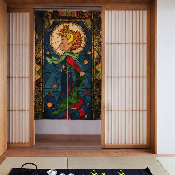 ステンドグラス 星の王子さま 玄関カーテン (86×143 cm) - Etsy 日本