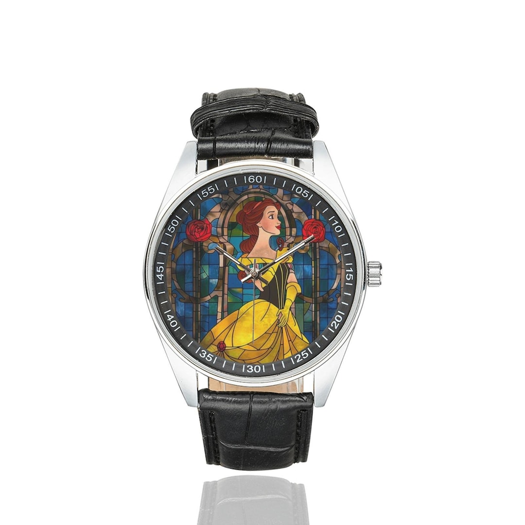 Stained Glass Belle Watch: Beauty and the Beast, Black  display picture 3