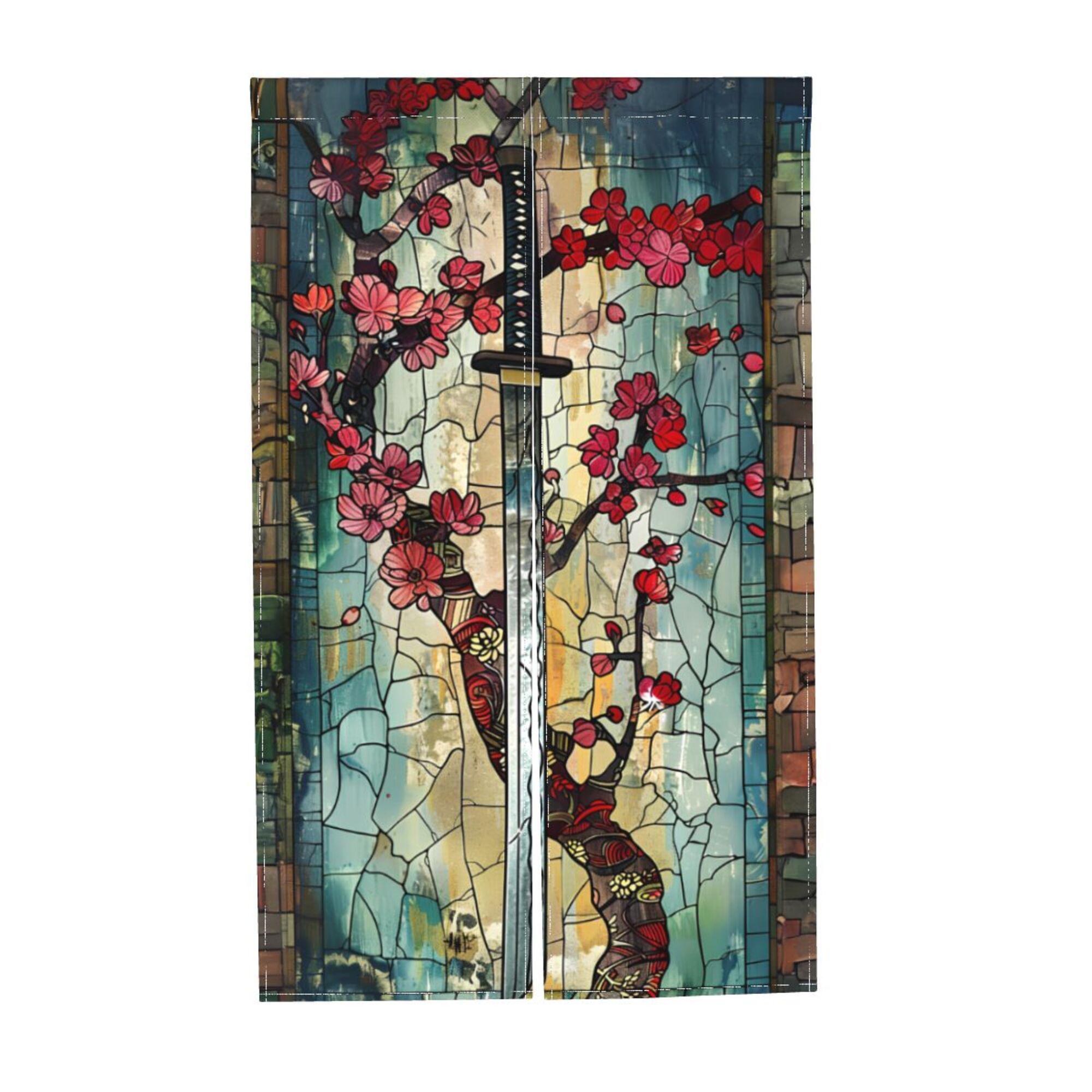 Stained Glass Japanese Sword Doorway Curtain (86×143cm) - Etsy