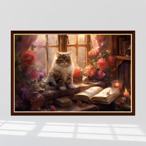 Cat in the Study Room Jigsaw Puzzle 300/500/1000 Piece