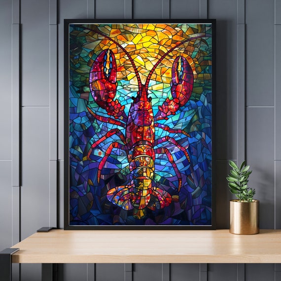 Stained Glass Lobster Jigsaw Puzzle 300/500/1000 Piece - Etsy