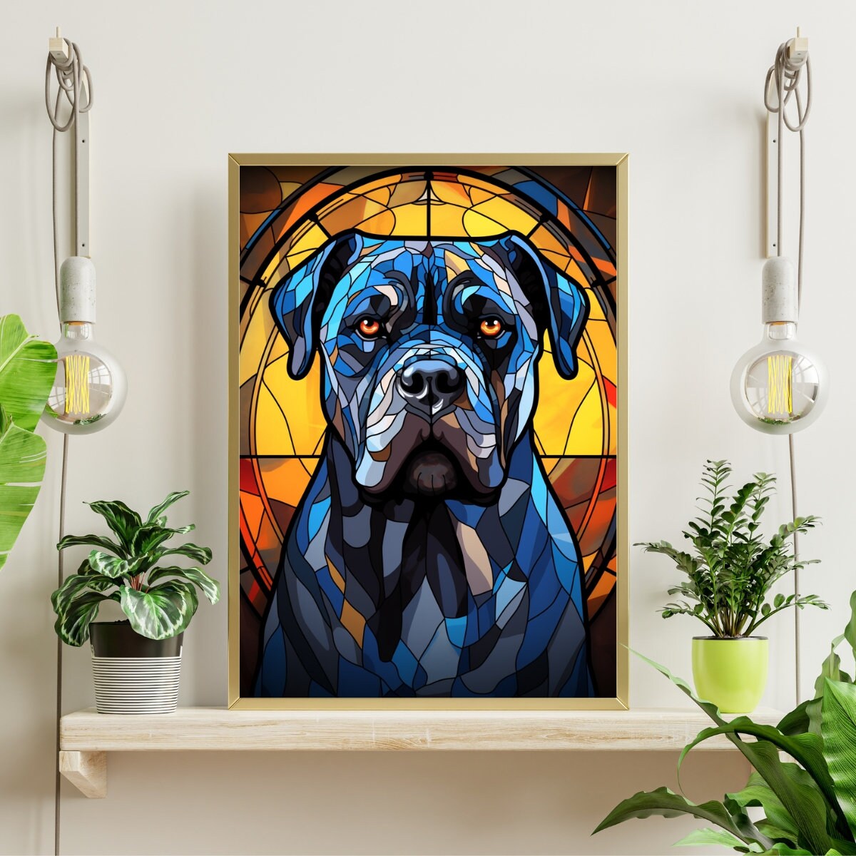 Stained Glass Cane Corso Jigsaw Puzzle 300/500/1000 Piece - Etsy, image size:1200x1200