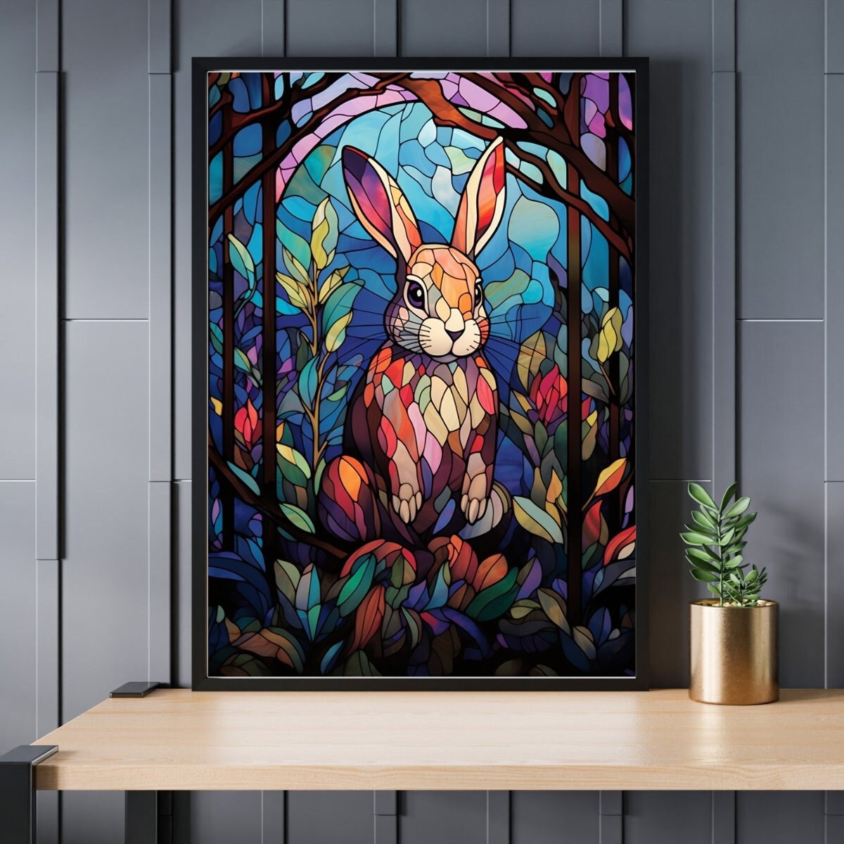 ステンドグラス ウサギ ジグソーパズル 300/500/1000ピース - Etsy 日本