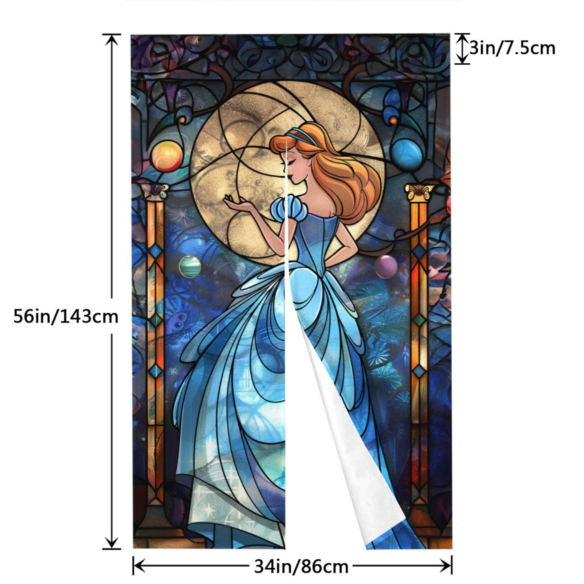 ステンドグラス プリンセスシンデレラ 玄関カーテン (86×143 cm