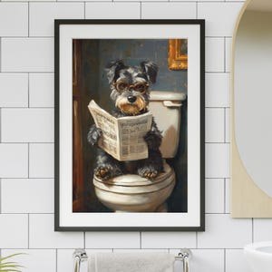 Puzzle con toilette a forma di Schnauzer nano: eccentrico arredo per il bagno dei cani