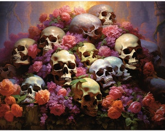 Jigsaw Puzzle SKULLS FLOWERS 各1 Flower Skull Puzzle (120, 252