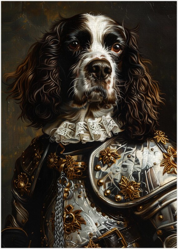 English Springer Spaniel Knight Jigsaw Puzzle 300 500 1000 Piece Pet Knight Portrait Gift for English Springer Spaniel Owner Etsy Canada