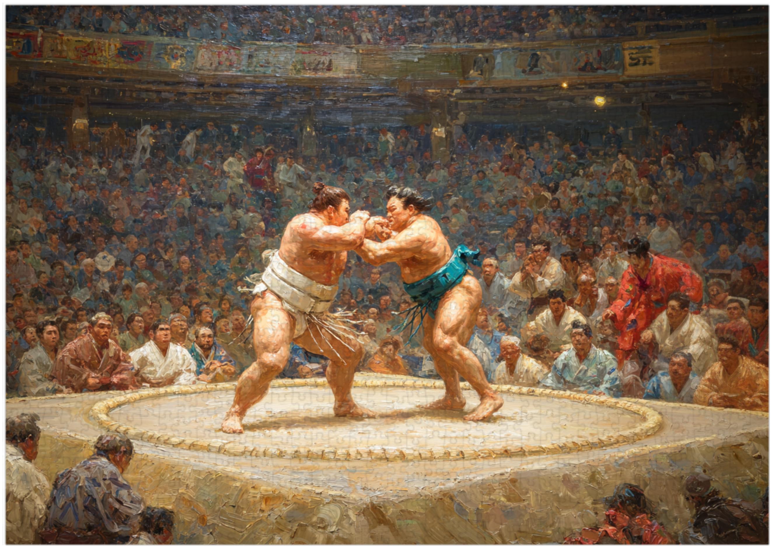 Japanese Sumo Jigsaw Puzzle 300/500/1000 Piece - Etsy