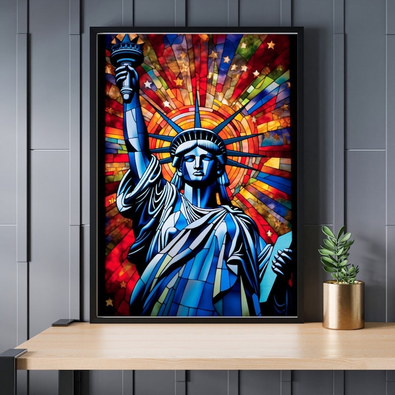 Stained Glass Statue of Liberty Jigsaw Puzzle 300/500/1000 Piece - Etsy