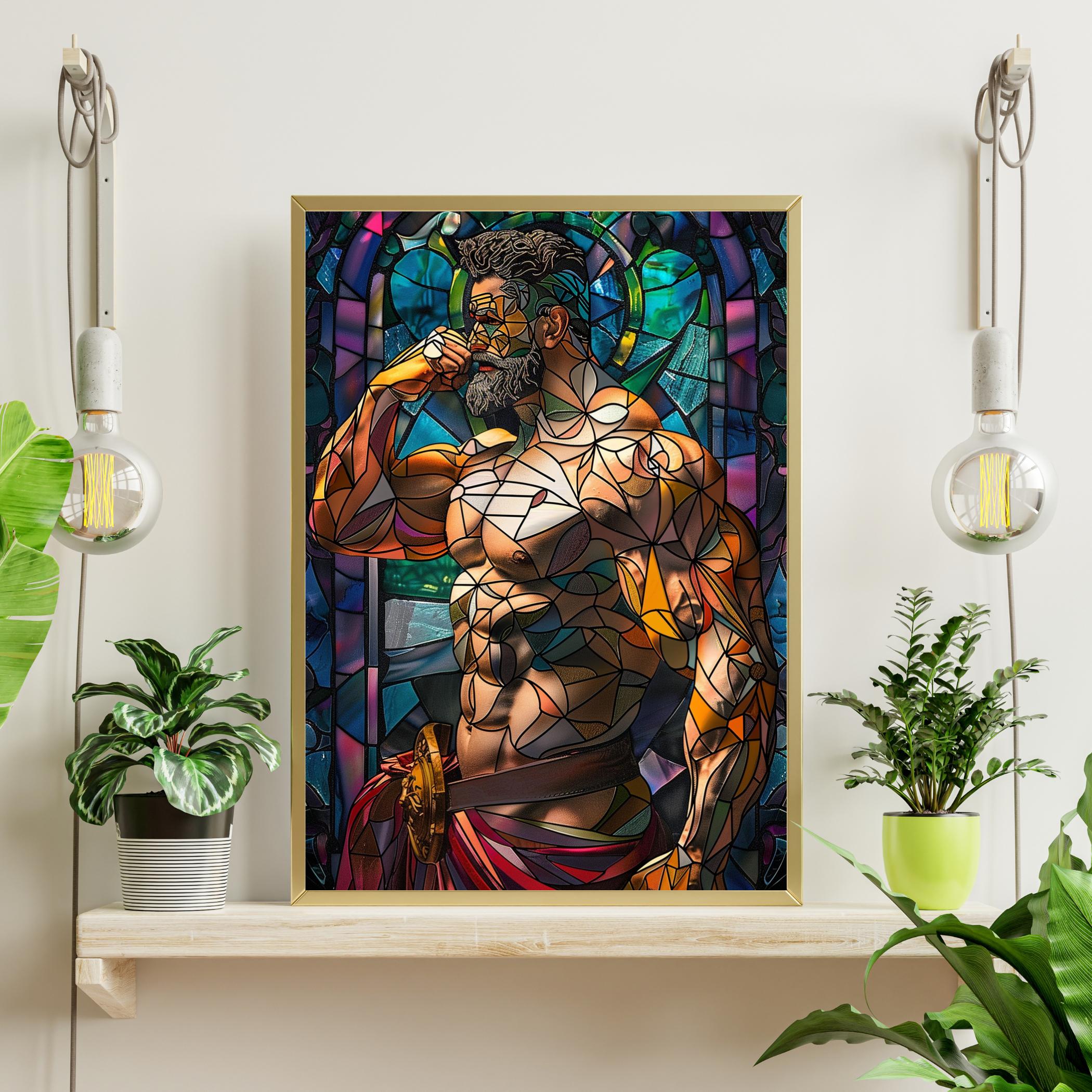 Stained Glass Hercules Jigsaw Puzzle 300/500/1000 Piece