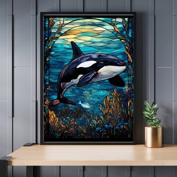 Stained Glass Orca Jigsaw Puzzle 300/500/1000 Piece - Etsy