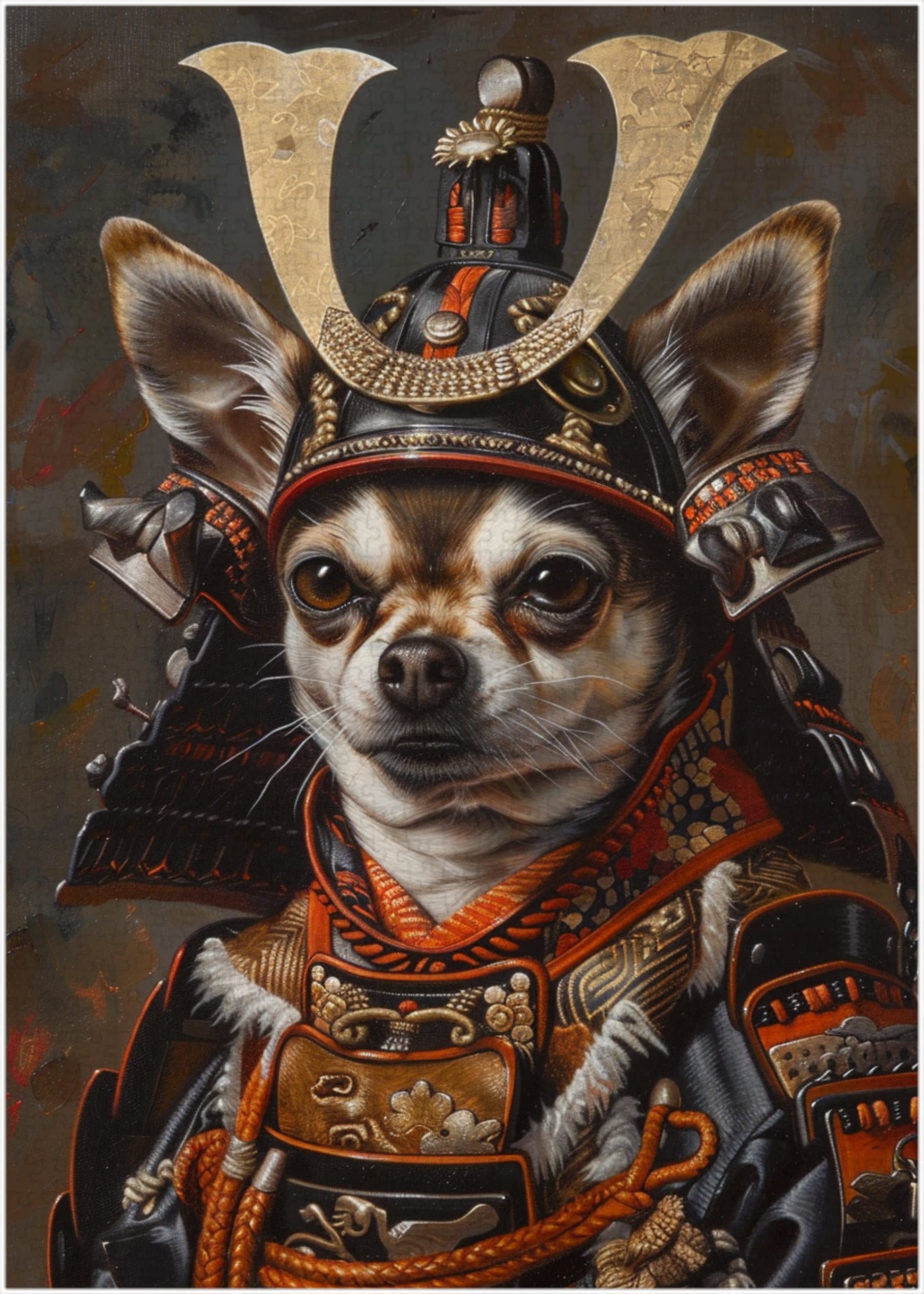 Samurai Chihuahua Jigsaw Puzzle: Japanese Warrior Pet Portrait - Etsy