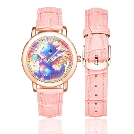 Buy Cute Baby Dragon Watch With Rose Gold Plated Bezel and Pink