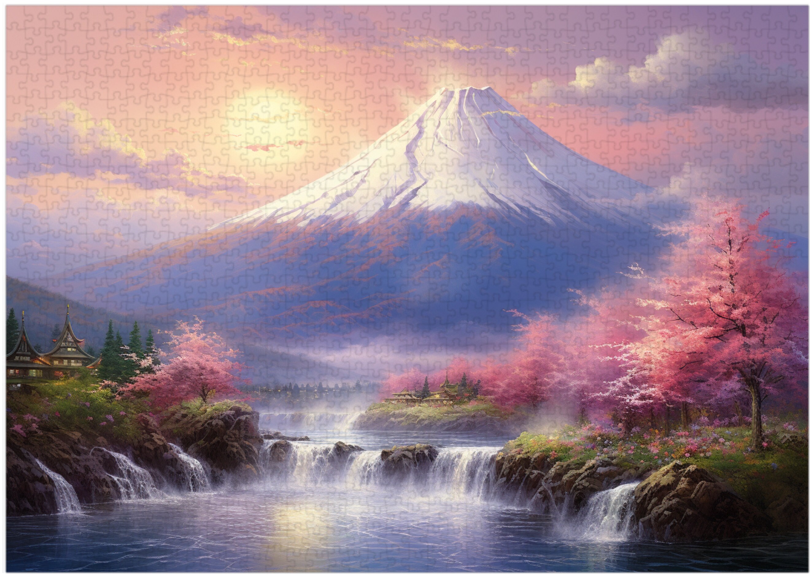 平和な富士山ジグソーパズル 300/500/1000ピース - Etsy 日本