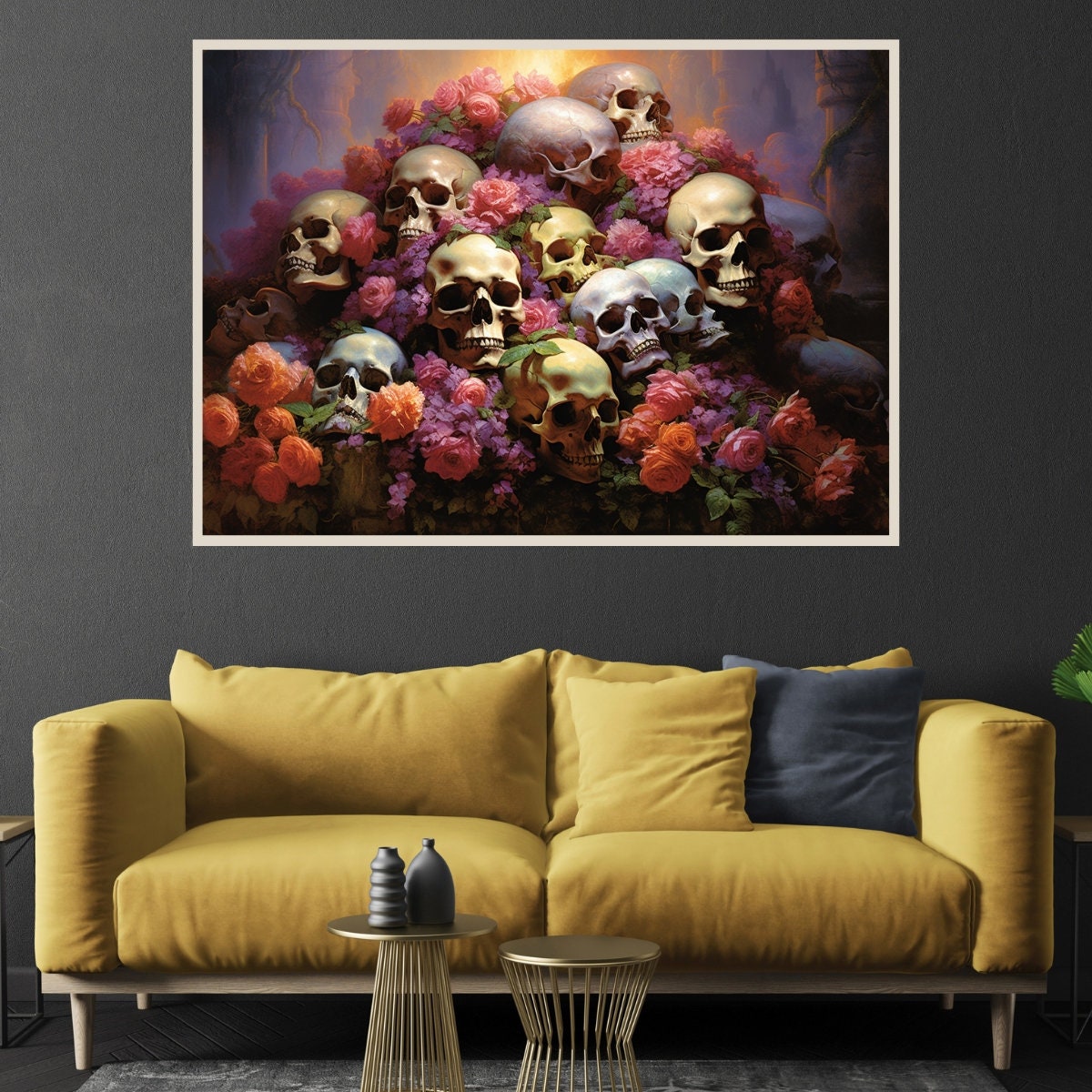 Flowers and Skulls Jigsaw Puzzle 300/500/1000 Piece - Etsy