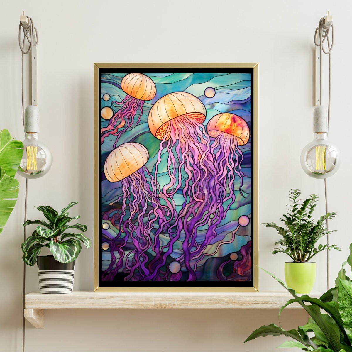 ステンドグラス クラゲ ジグソーパズル 300/500/1000ピース - Etsy 日本