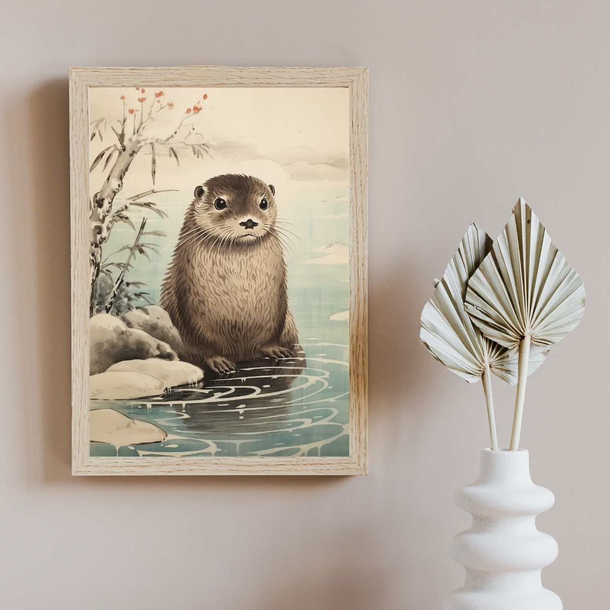 Ukiyo-e Otter Japanese Print Jigsaw Puzzle 300/500/1000