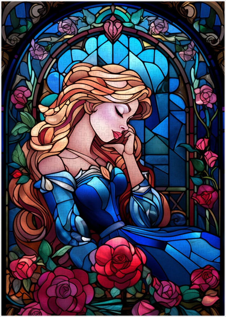 Stained Glass Sleeping Beauty Jigsaw Puzzle 300/500/1000 Piece - Etsy