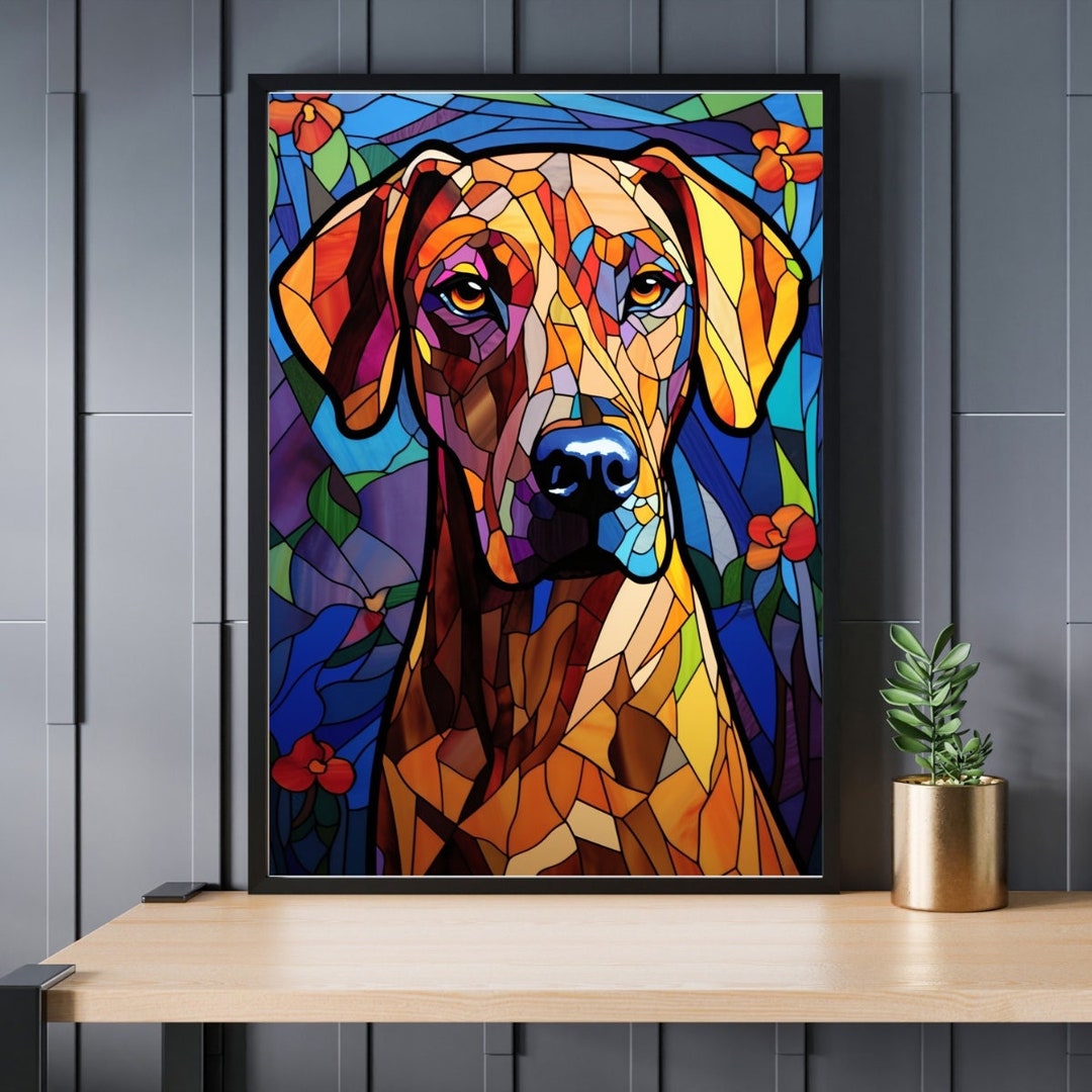 Stained Glass Pattern Rhodesian Ridgeback Stained Glass Rhodesian Ridgeback Jigsaw Puzzle 300/500/1000 Piece - Etsy