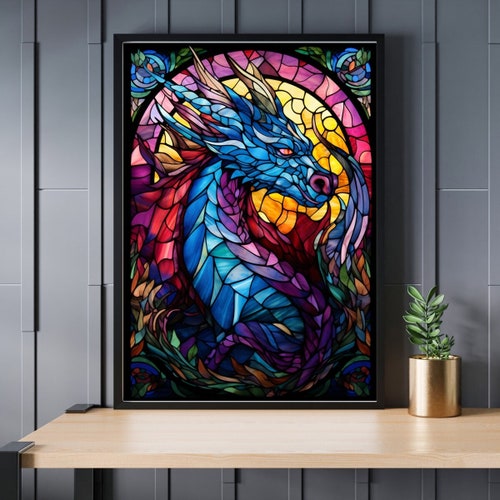 Stained Glass Dragon Jigsaw Puzzle 300/500/1000 Piece