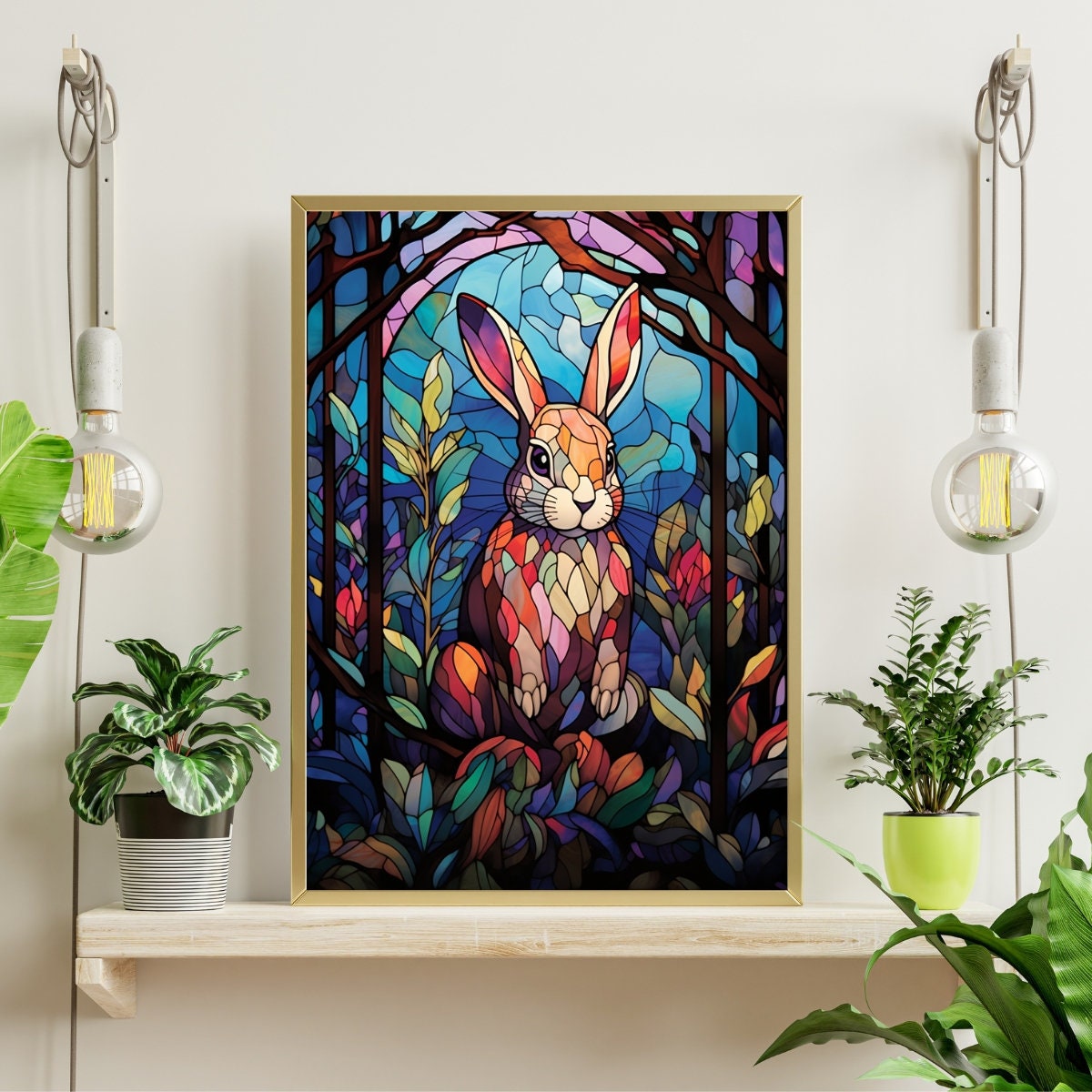 ステンドグラス ウサギ ジグソーパズル 300/500/1000ピース - Etsy 日本