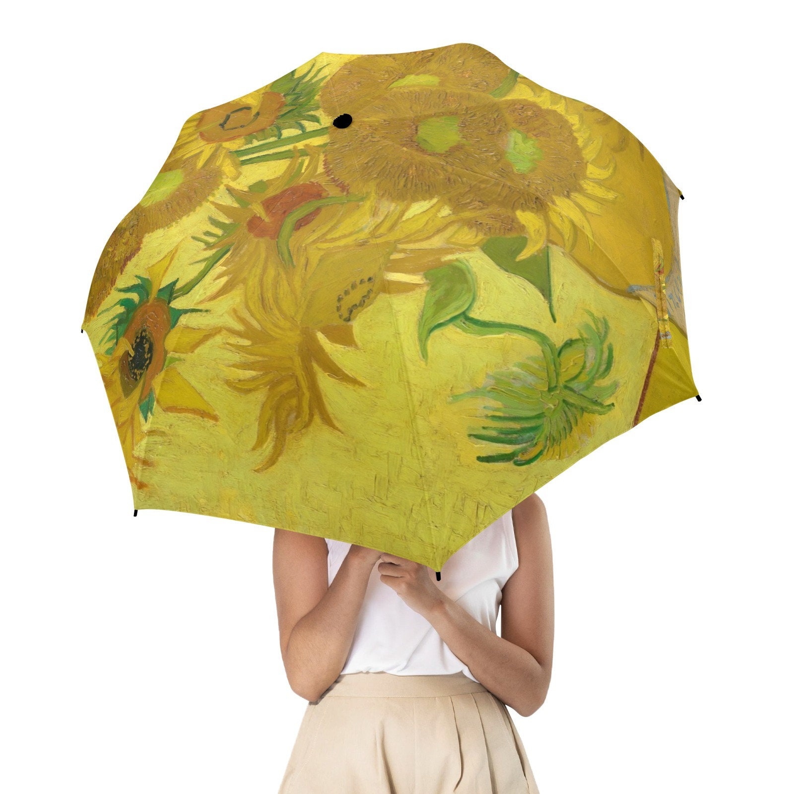 ゴッホのひまわり折りたたみ傘 - 自動開閉＆両面プリント - Etsy 日本