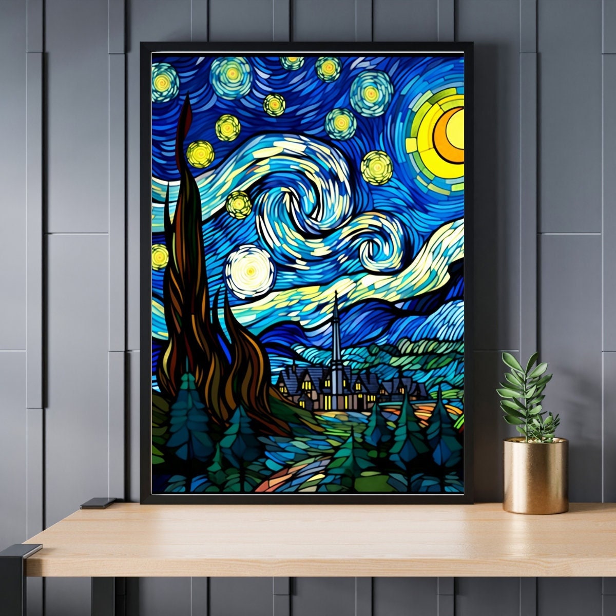 ステンドグラス 星空の夜 ジグソーパズル 300/500/1000ピース - Etsy 日本