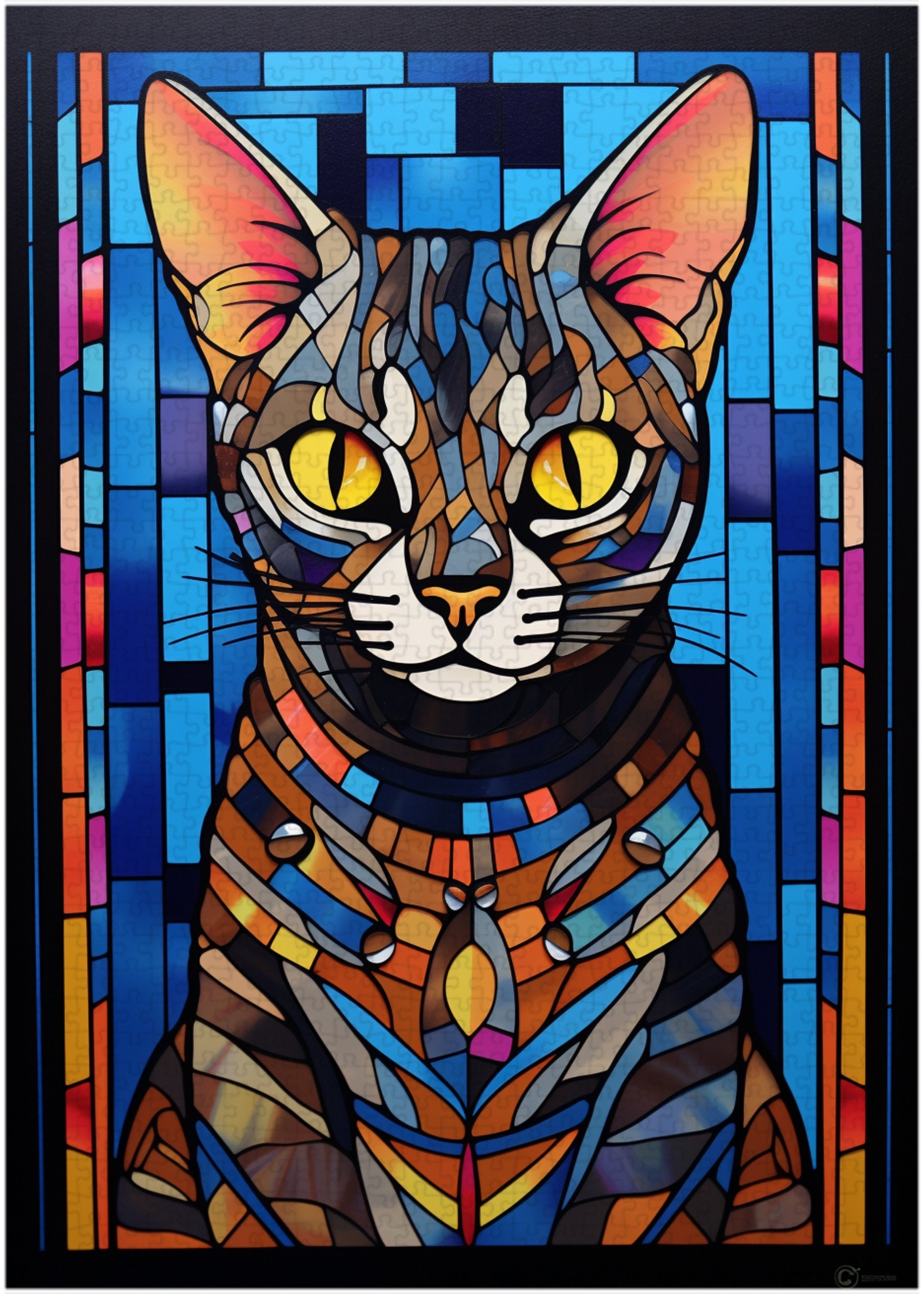アメリカ ステンドグラス Cat 猫シカゴ美術館グラスマスターズ社にゃんこ アメリカ ステンドグラス Cat 猫シカゴ美術館グラスマスターズ社