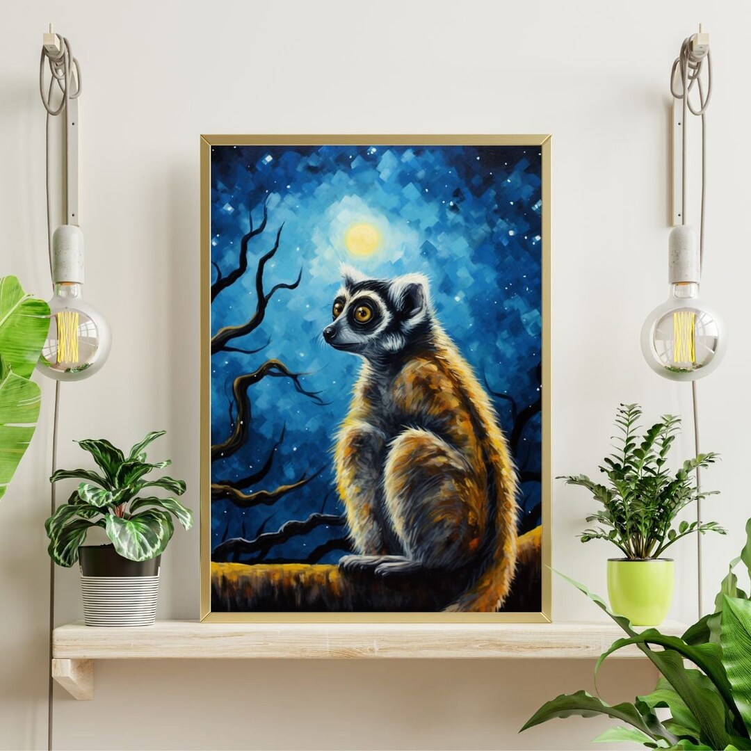 Starry Night Lemur Jigsaw Puzzle 300/500/1000 Piece - Etsy