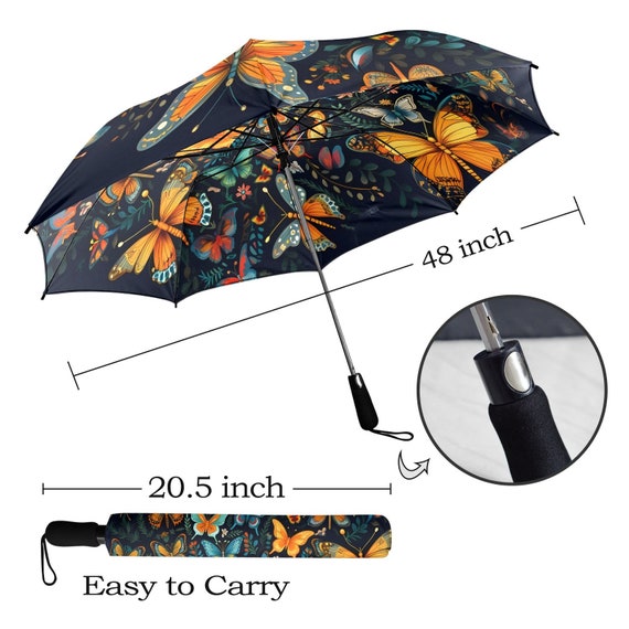 butterfly brand patio umbrella The Bloom of Butterfly Folding Umbrella - Auto Open & Both Sides Printed
