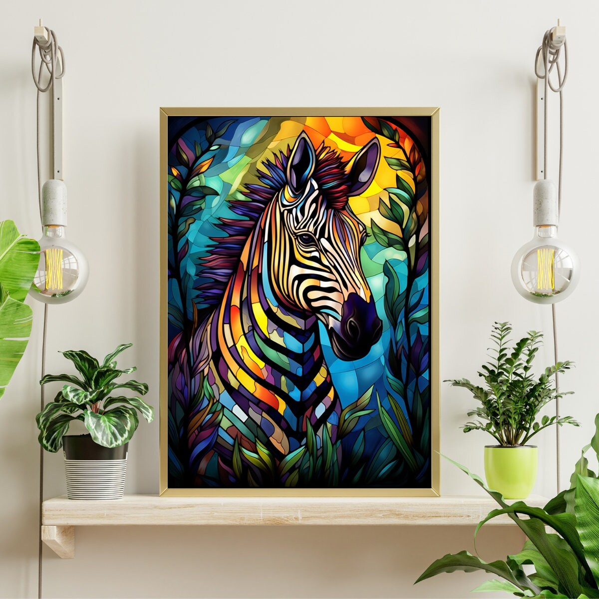 Stained Glass Zebra Jigsaw Puzzle 300/500/1000 Piece - Etsy