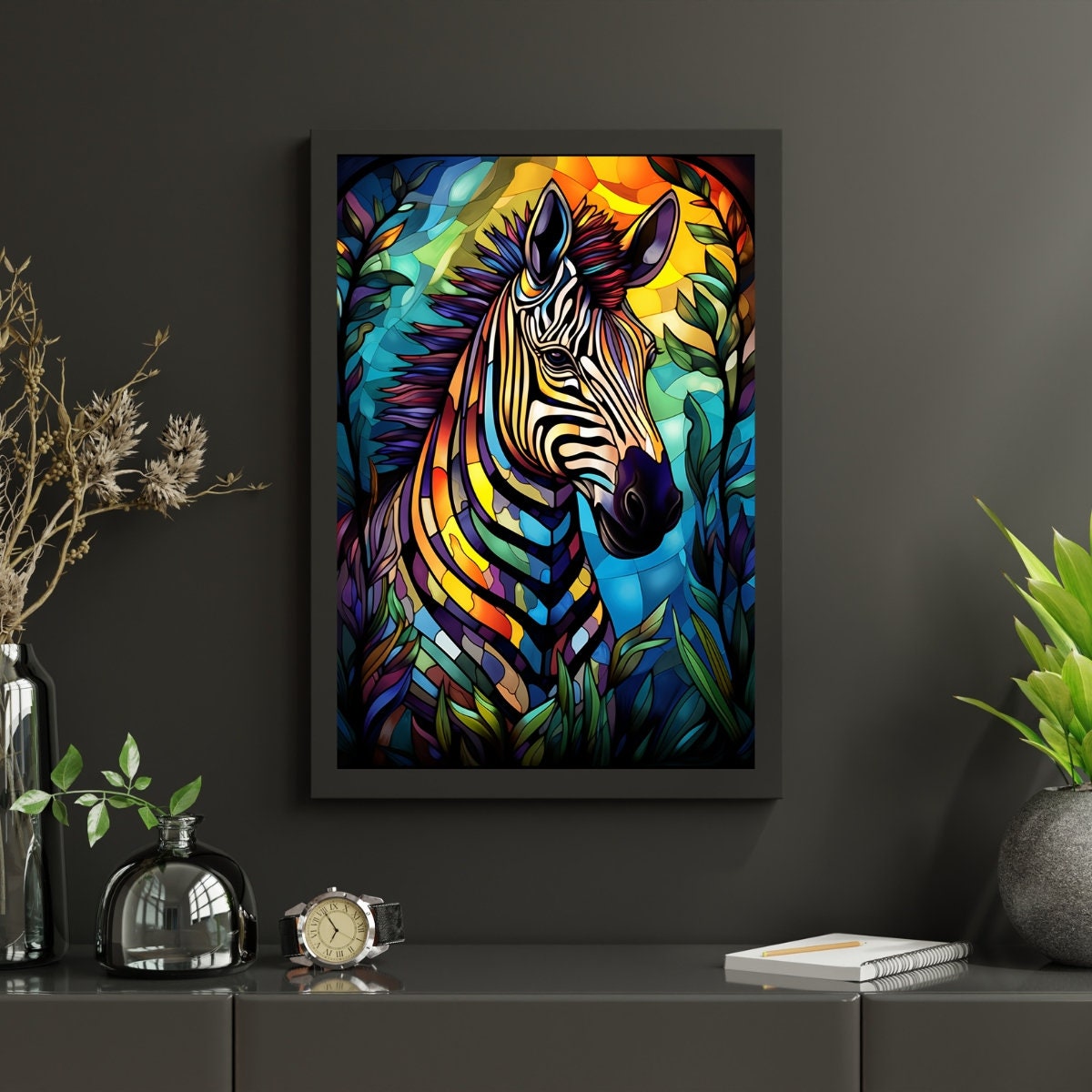 Stained Glass Zebra Jigsaw Puzzle 300/500/1000 Piece - Etsy
