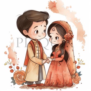 Indiase bruiloft clipart | 10 JPG's van hoge kwaliteit | Indiase bruid clipart | Indiase bruiloft | Zuid-Aziatische clipart | Indiase bruid