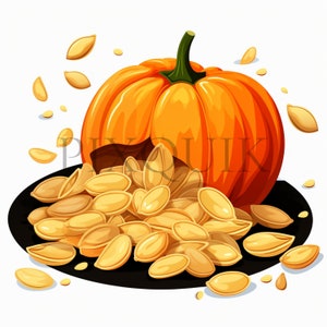 clipart graines de citrouille | Graines de citrouille | citrouille | 10 fichiers JPG de haute qualité | Clipart aquarelle | Téléchargement numérique, fabrication de cartes, clipart chambre d'enfant