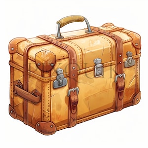 Clipart de bagage | Clipart valise | valise vintage | 10 fichiers JPG de haute qualité |  Téléchargement numérique, fabrication de cartes, clipart chambre d'enfant