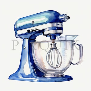 Clipart aquarelmixer | 10 JPG's van hoge kwaliteit | Digitale download | Keukenmixer | Clipart keukenapparaat | Clipart Keukenmixer