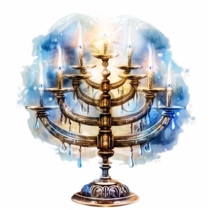 Clipart Menorah | 10 fichiers JPG de haute qualité | Images imprimables | Graphiques Menorah | Clipart juif | scrapbooking, téléchargement numérique