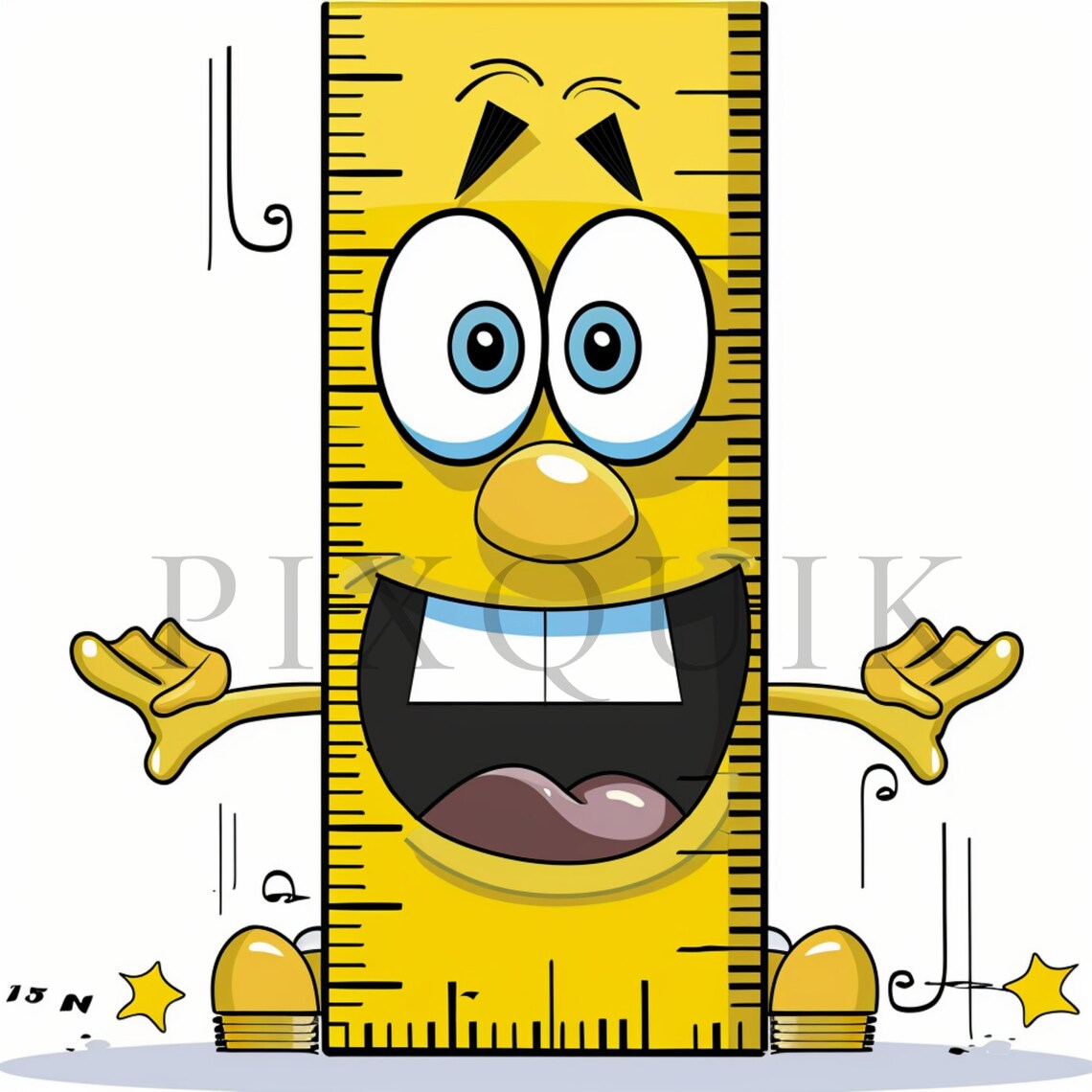 Fun Ruler Cartoon Cartoon Ruler Clipart | Back to School Graphics (digital Download) - Etsy