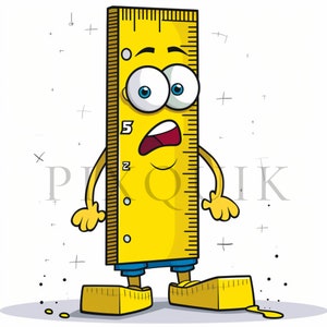 Liniaal cartoon clipart | 10 JPG's van hoge kwaliteit | Digitale download | terug naar school | educatieve clipart | Kaarten maken | Collageafbeeldingen