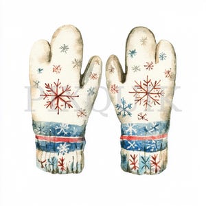 Clipart fantaisiste de mitaines et de chaussettes de Noël | 8 fichiers Clipart | Fabrication de cartes | Artisanat numérique en papier | Aquarelle | Illustration de vacances