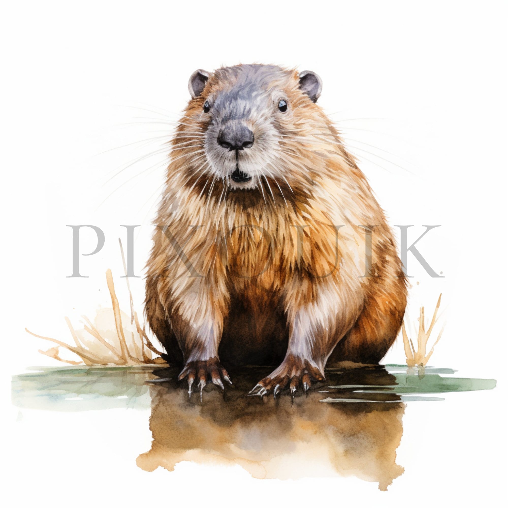 Beaver Clipart | Watercolor Style, Cute Animal Graphics (JPG Digital ...